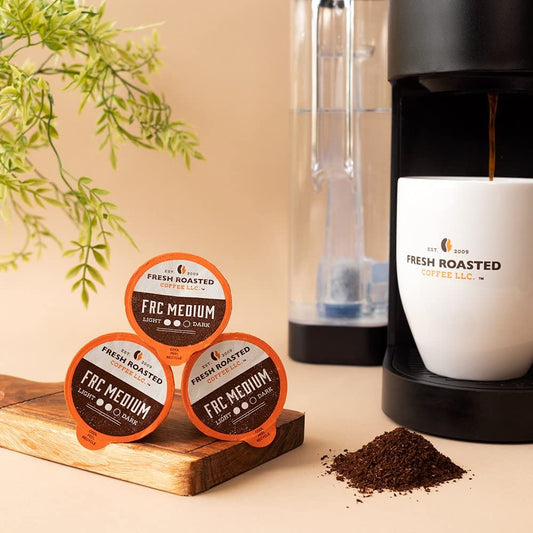 Fresh Roasted Coffee, FRC Medium Roast Blend, 96 Pods for K Cup Brewers