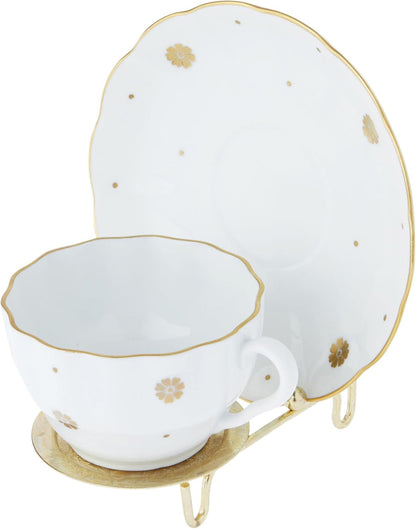 Bard's Ornate Shiny Gold-toned Cup and Saucer Stand, 3" H x 2.75" W x 4" D, Pack of 12