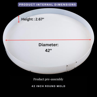 Resin Mold Large Round Deep -Kalinta 42inch Reusable Epoxy Round Molds for Resin Clock, Serving Tray Board, End Table，Floral Preservation Bouquet