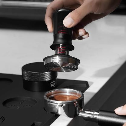IKAPE 51MM Semi-Transparent Espresso Coffee Tamper, Spring-loaded Calibrated Tamper with Premium Flat Stainless Steel Base, Compatible with All 51mm Bottomless Portafilters(New Upgrade)