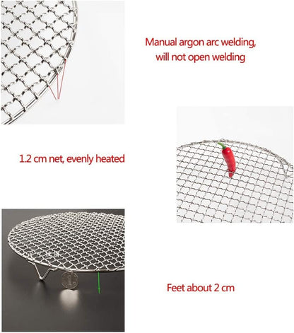 8.3" Round Cooling Rack Baking 304 Stainless Steel Versatile Steaming Grilling Fit Air Fryer,Cake Pan, Oven