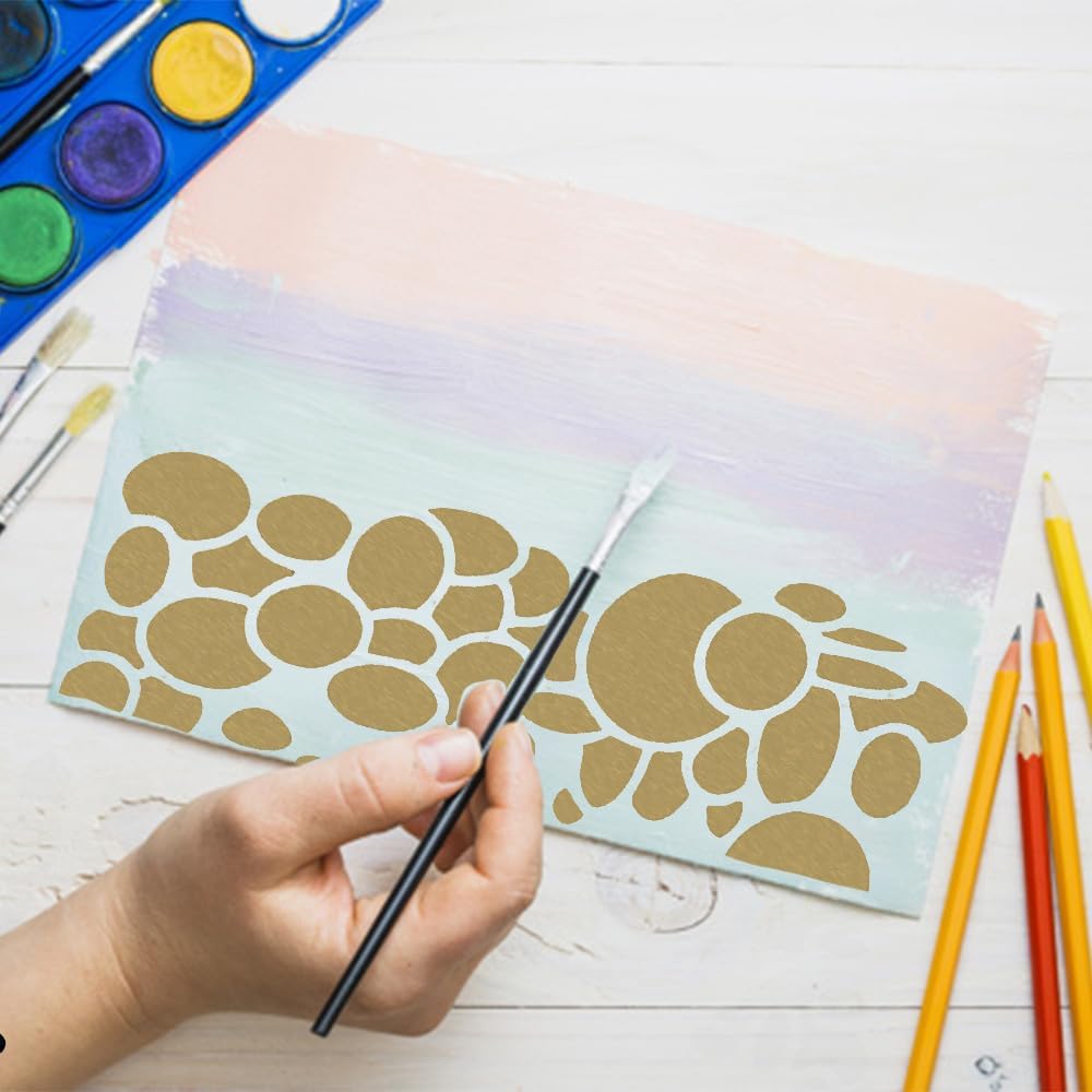 16Pcs Geometric Pattern Stencils for Crafts 6x6 Inch Brick Dot Layering Stencils for Painting on Wood Mixed Media Texture Stencil for Painting on Walls Furniture Fabric Canvas Card Making