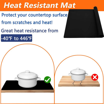 2 Pack Large Silicone Mats for Kitchen Counter, 36''x24''(90cmx60cm) Heat Resistant Mat for Kitchen Island, Waterproof Multipurpose Countertop Protector, Dark Gray