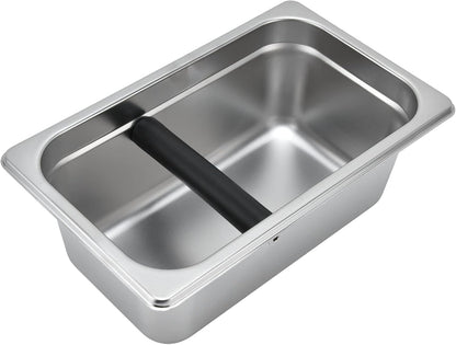 Yosoo Coffee Knock Box, Large Coffee Knock Box Stainless Steel Coffee Grounds Container Bucket Waste Bin(01)