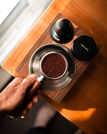 Normcore 58.5mm Coffee Distribution Tool - Espresso Coffee Leveler Tool for 58mm Portafilter - Barista Espresso Accessories - Adjustable Depth - Stainless Steel base - Distributor Stand