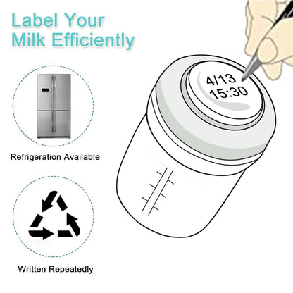 COMI Wide Neck Glass Breastmilk Collection n Storage Bottle, 8oz with Screw Ring Sealing Disk; Re-markable Sealing Disc. BPA Free, Fits Breast Pumps & Nipples (6 Gray Lids)
