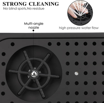 Pitcher Washer, Espresso Washer, Drainage and Drip Tray Stainless Steel Bar Glass Washer is The Sink, and The Cup Spray Washer is The Home Kitchen Hotel Cafe Restaurant (Black)