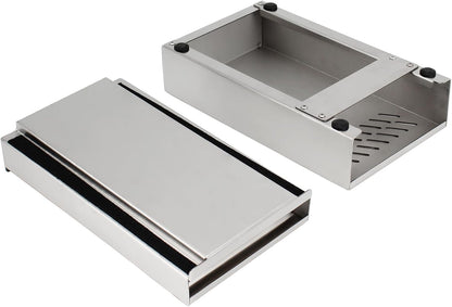 Espresso Knock Box Drawer, Stainless Steel Coffee Grounds Container with Removable Rubber Knock Bar and Non-slip Base, Mini 9.29 x 5.43 x 2.08 inches (Silver)