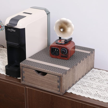Coffee Pod Holders 1-Layer 1-Drawer Dark Brown (CF1D1C-DK)