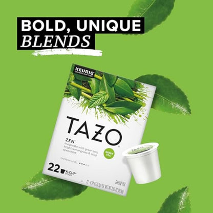 TAZO Tea Bag K-Cup Pods, Awake English Breakfast & Zen 22 CT (2ea) (Variety Pack)