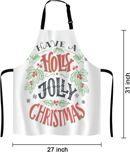 Have a holly jolly Christmas Adjustable Bib Apron Kitchen Cooking Baking Gardening Apron for Women Men