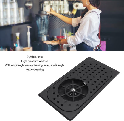 Pitcher Rinser, Stainless Steel Countertop Cup Washer Spray Rinser, Glass Rinser with Multi Angle Outlet Water, Drain and Drip Tray, Hose, for Home Kitchen Hotel Cafe (2)