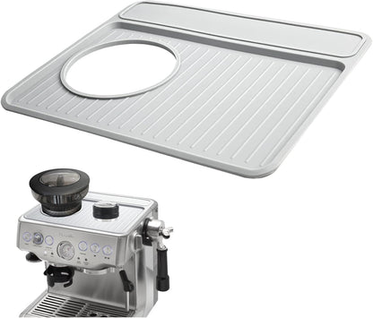 Tamping Mat for Breville 870/880, Espresso Tamper Mat for Barista Touch/Express, Silicone Prevent Scratching, Top Mat for Breville Espresso Machine Accessories, Waterproof Heat Resistant(Grey)