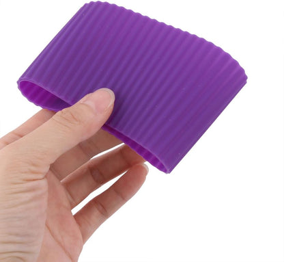 uxcell Silicone Nonslip Glass Bottle Mug Cup Sleeve Protector Cover Purple
