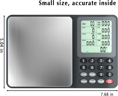 Fuzion Nutrition Food Scale, Digital Food Scale for Weight Loss, Calculating Food Facts, Macro, Calorie, Meal Prep, Portion Control, Stainless Steel