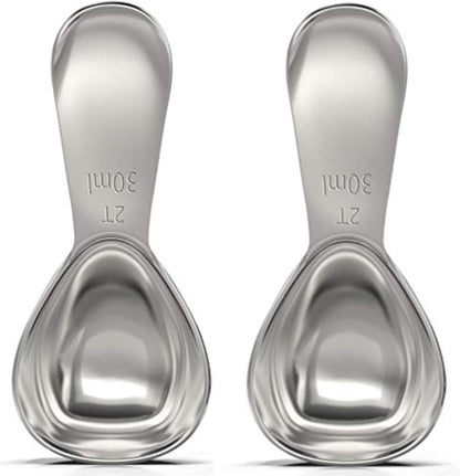 BALCI - Stainless Steel Coffee Scoop Set (2&2 Tablespoon, 30ml and 30ml) Exact Measuring Spoons for Coffee, Tea, Sugar, Flour and More! …
