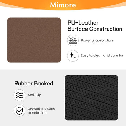 Mimore Coffee Mat - 16x24 Inch Brown Bar Mat for Countertop - Absorbent, Hides Stains, Rubber Backed - Dish Drying Mat Fits Under Coffee Maker, Espresso Machine (Compatible with Ninja Luxe Cafe)