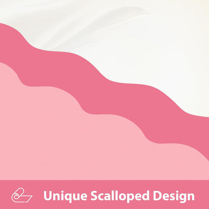 Scalloped Coffee Bar Mat for Countertop, Cute Dish Drying Mats for Kitchen Counter, Diatomite Absorbent Mat for Coffee Station, Kitchen Aesthetic Decor(16"x24", Rose Pink)