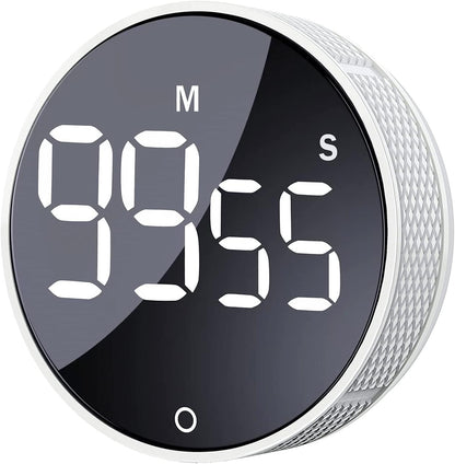 AVINIA Digital Kitchen Timers, Visual timers Large LED Display Magnetic Countdown Countup Timer for Classroom Cooking Fitness Baking Studying Teaching, Easy for Kids and Seniors White