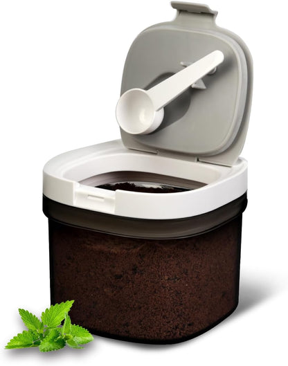 Airtight Coffee Storage Container with Magnetic Scoop, 0.7 Qt Coffee Bean and Ground Coffee Canister, Durable, Keeps Coffee Fresh & Dry, Easy to Clean