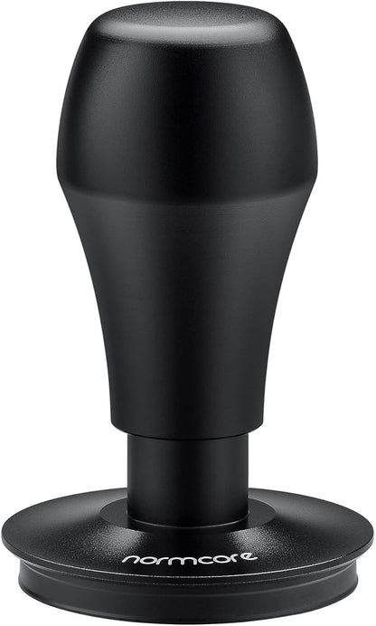 Normcore 53.3mm Espresso Coffee Tamper - Titanium Ripple Plating Base - Spring Loaded Tamper - 15lb / 25lb / 30lbs Replacement Springs - Anodized Aluminum Handle and Stand