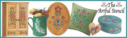Rosemaling Pattern 18 Stencil Template 8.2" x 9.7" for Painting, Furniture & Folk Art – Reusable Mylar Stencil for DIY Crafts, Walls & Decor Projects – The Artful Stencil
