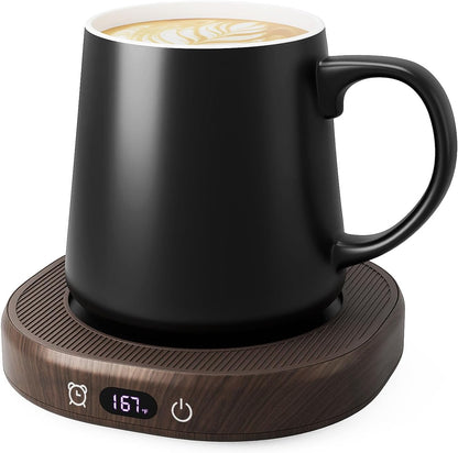Coffee Mug Warmer & Mug Set for desk, Smart Auto Shut Off Electric Cup Warmer for Office & Home, 4-Temperature Setting Coffee Heating Mug Candle Heater Tea Beverage Warmer Plate for Men Women Birthday