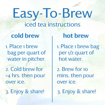 Grace Farms CLASSIC ORGANIC ICED TEA (Twelve 1qt. Brew Bags, 3 Gallons) | Premium Bold & Brisk | Easy Cold Brew 3 Gallons | Gives Back 100% of Profits