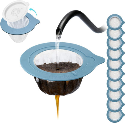 Portable Pour Over Coffee Dripper Reusable Coffee Filter Pour Over Coffee Maker for Camping Coffee, Travel Coffee Maker (50, blue)