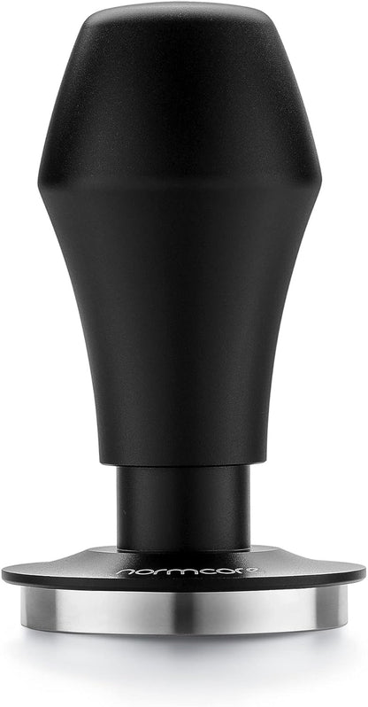 Normcore 51mm Coffee Tamper V4.1 with Click Sound Feedback, Spring Loaded Tamper Fit Delonghi Portafilter, 304 Stainless Steel Flat Base, Anodized Aluminum Handle with Silicone Stand, Black