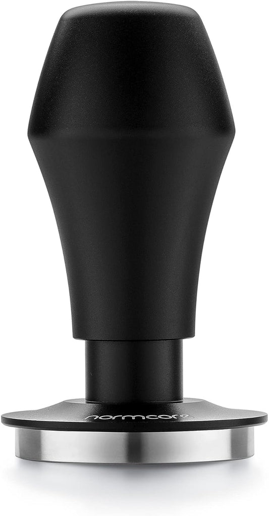 Normcore 51mm Coffee Tamper V4.1 with Click Sound Feedback, Spring Loaded Tamper Fit Delonghi Portafilter, 304 Stainless Steel Flat Base, Anodized Aluminum Handle with Silicone Stand, Black