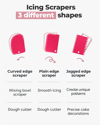 Kootek Cake Decorating Kit Baking Supplies Cake Turntable with 2 Frosting Straight Angled Spatula 3 Icing Smoother Scrapers Baking Accessories Tools for Beginners and Pros, Pink