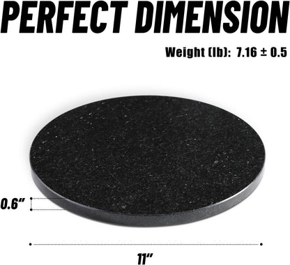 Koville Indian Natural Marble Cutting Board for Kitchen, 11inch Round Hand Crafted Marble Slab for Cheese, Charcuterie, Pastry Board - Wedding Gift, House Warming Gift(Black Galaxy)