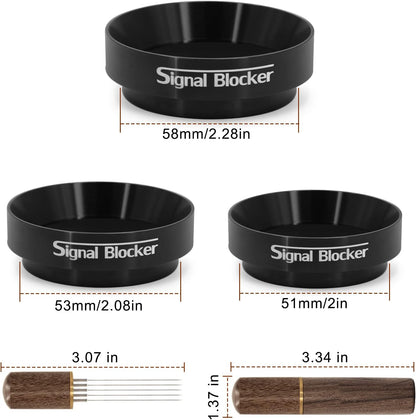 51mm Espresso Dosing Funnel: 51mm Portafilter Funnel Magnetic Coffee Dosing Ring Aluminium Metal | Espresso Machine Accessories Bundle Including Espresso WDT Tool