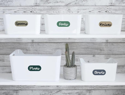 180Pcs Removable Labels for Jars Waterproof Self Adhesive Kitchen Label Stickers for Food Storage Containers, Home and Pantry Organization,2 Marker Pens Included