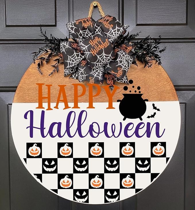 Halloween Stencils for Painting on Wood 12” Halloween Doormat Stencils Ghost Boo Witches Spider Bats Draw Templates for Porch Hanger Door Mats Fabrics DIY Crafts Decor