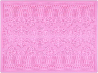 Embossing Lace Fondant Molds, Multi Circle Flowers Lace Mat Wedding Cake Decoration Tool, Silicone Lace Mat Mold for Cakes