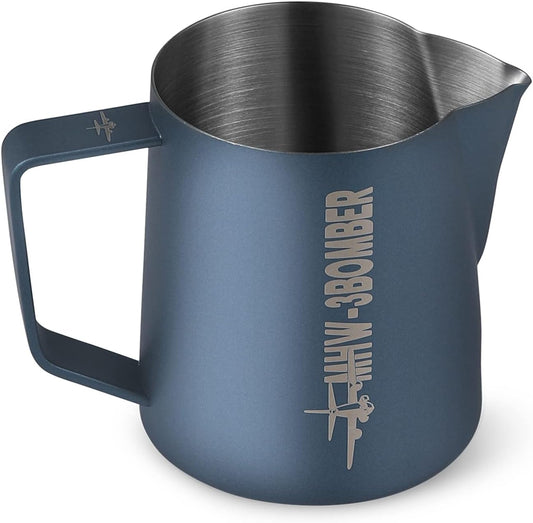 MHW-3BOMBER Espresso Steaming Pitcher Milk Frothing Pitcher Stainless Steel Milk Coffee Cappuccino Latte Art Barista Cup (Matte Blue, 16.9oz/500ml) P5014MB-OS