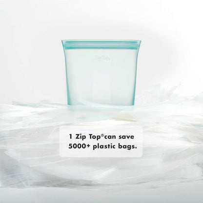 Zip Top Reusable Food Storage Bags | Small Cup [Lavender] | Silicone Meal Prep Container | Microwave, Dishwasher and Freezer Safe | Made in the USA