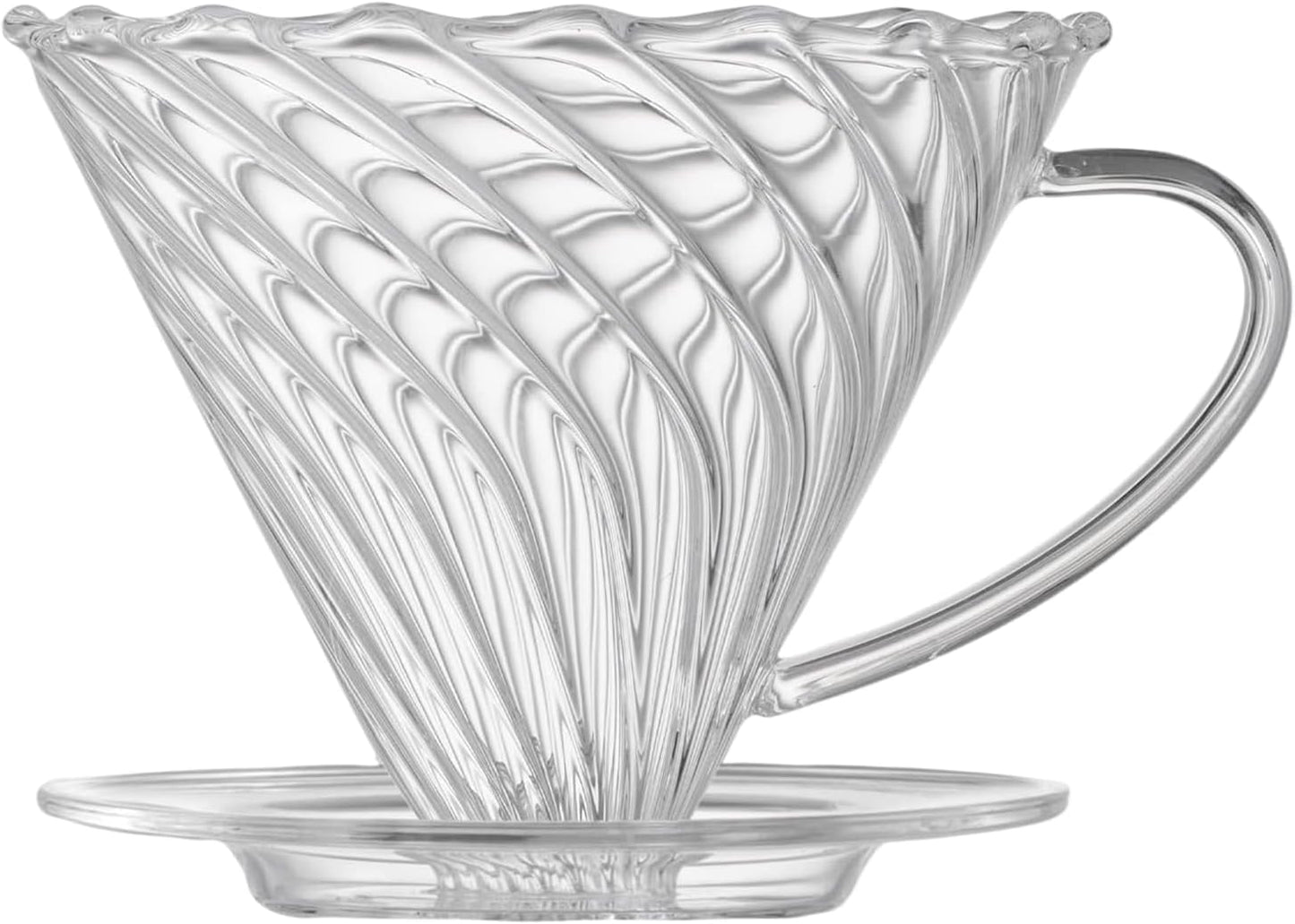 Coffee Dripper, Resuable Pour Over Coffee Maker With Handle, Slow Brewing Coffee Pour Over for Cafe, Travel, Home&Offices, Single Cup Coffee Pour Over, #02 (Borosilicate Glass, 1-4 Cups)