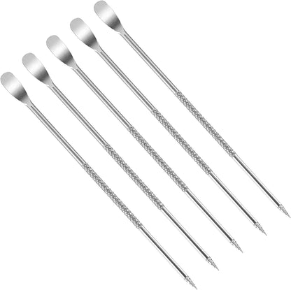 5 PCS Latte Art Pen Cinnamon Pen for Coffee,Barista Espresso Coffee Latte Art Tools Accessories for Coffee Bar Barista Make Creative Coffee Designs Decors,Stainless Steel Silver,LXLVOUEG