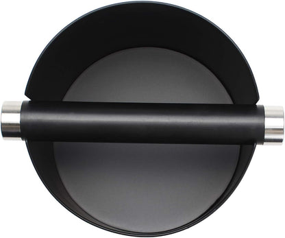 Espresso Knock Box, Stainless Steel Coffee Grounds Knock Box, With Removable Knock Bar and Non-Slip Rubber Base (Black)