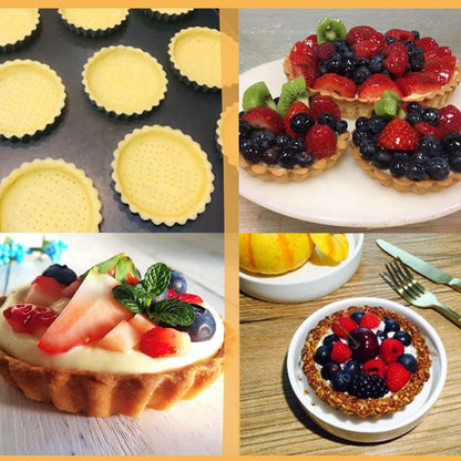 Mini Tart Pans 4 Inch with Removable Bottom, Nonstick Quiche Pan Fluted Carbon Steel Pie Tart Pans for Baking Tartlets, Mousse Cakes, Tart Shells – Set of 7