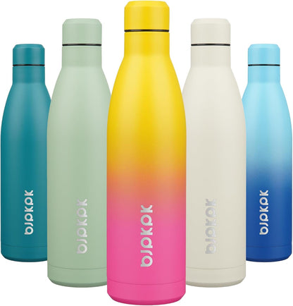 BJPKPK 25oz Insulated Water Bottle Double Wall Vacuum Insulated Stainless Steel Water Bottles for Spots Keep Cold and Hot,Rainbow