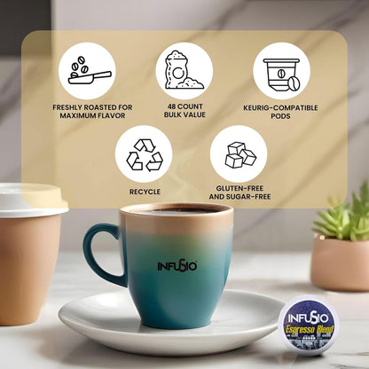 InfuSio Coffee Pods Variety Pack – 48 Count, 12 Sophisticated Medium & Dark Roast Blends, Crafted Blends Collection – Premium Single-Serve Coffee, Compatible with Keurig K-Cup 2.0