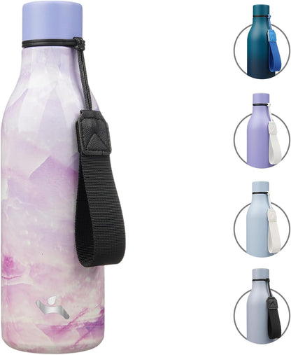 Insulated Water Bottle with Strap,18 oz Double Wall Stainless Steel Vacuum Bottles Metal Water Flask,Dawn