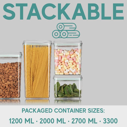 Bop Top | Airtight Meal Prep Containers with Lids | Food Storage Container Sets | Snack and Overnight Oats Fridge Organizer | Pantry and Kitchen Organization