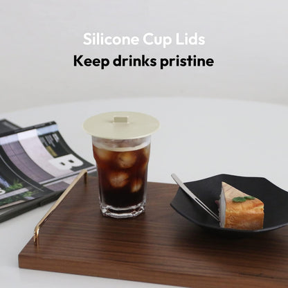 Carrotez Silicone Cup Covers for Drinks, 3.9 Inch Reusable Silicone Mug and Cup Lids for Steeping Coffee and Tea, Set of 2 - Cream