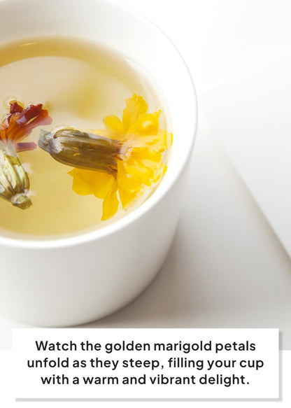 Korean Food, KKOKDAM Original Marigold Flower Tea, Decaf Floral Blend, Fully Natural Flowers, No Caffeine, Sugar Free, Zero Calories, Made in Korea,10g