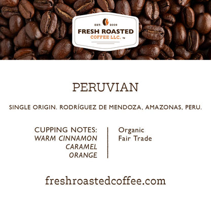 Fresh Roasted Coffee, Organic Peru | Mold & Myco 3rd Party Tested, USDA Organic, Kosher | Med Roast 72 Pods for K Cup Brewers